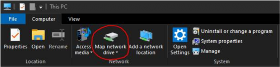 Windows 10 - Map network drive