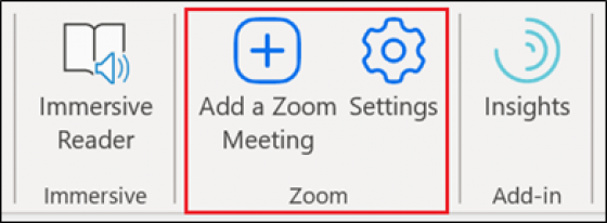 5 - Zoom Outlook Add On Icons