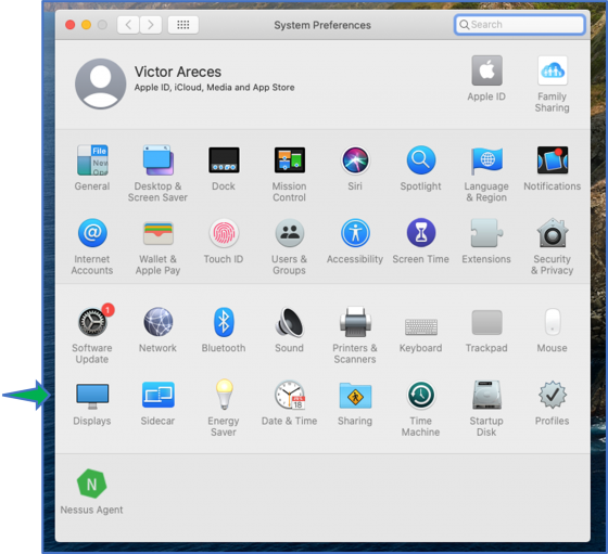 Mac system preferences display