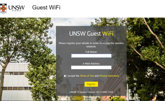 Guest Wifi - registration