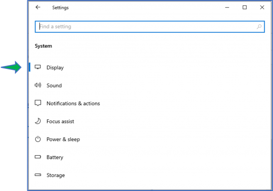 win10 resolution change system display settings