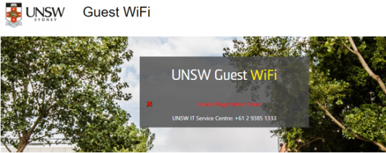 Guest Wifi - Invalid Registration Token 