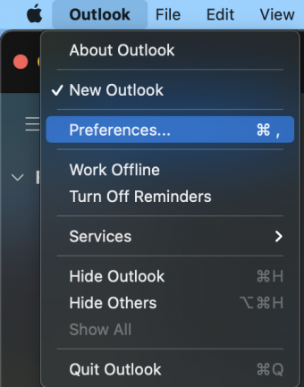 New Outlook for Mac - Outlook Preferences