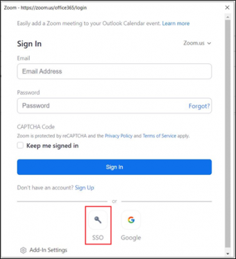Sign in to Outlook Addon via SSO