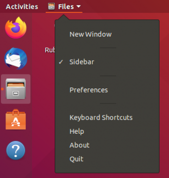 Linux Ubuntu - Files Sidebar