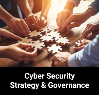 Team putting all (jigsaw) pieces together to indicating cyber strategy and governance