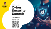 UNSW Cyber Security Summit poster with QR code